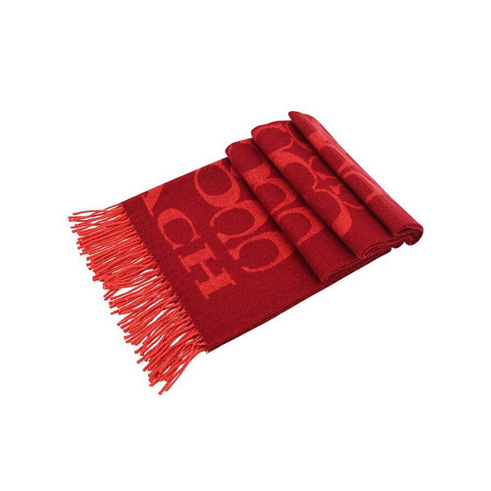 天猫国际海外直购美国直邮COACH蔻驰女士红色双面围巾个性简约百搭潮流F562092