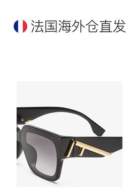 自营欧洲直邮FENDI/芬迪 女士黑色醋酸纤维太阳镜