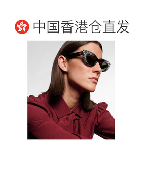 香港直邮Gucci 古驰 女士 双G精饰猫眼太阳眼镜 black黑色 舒适时