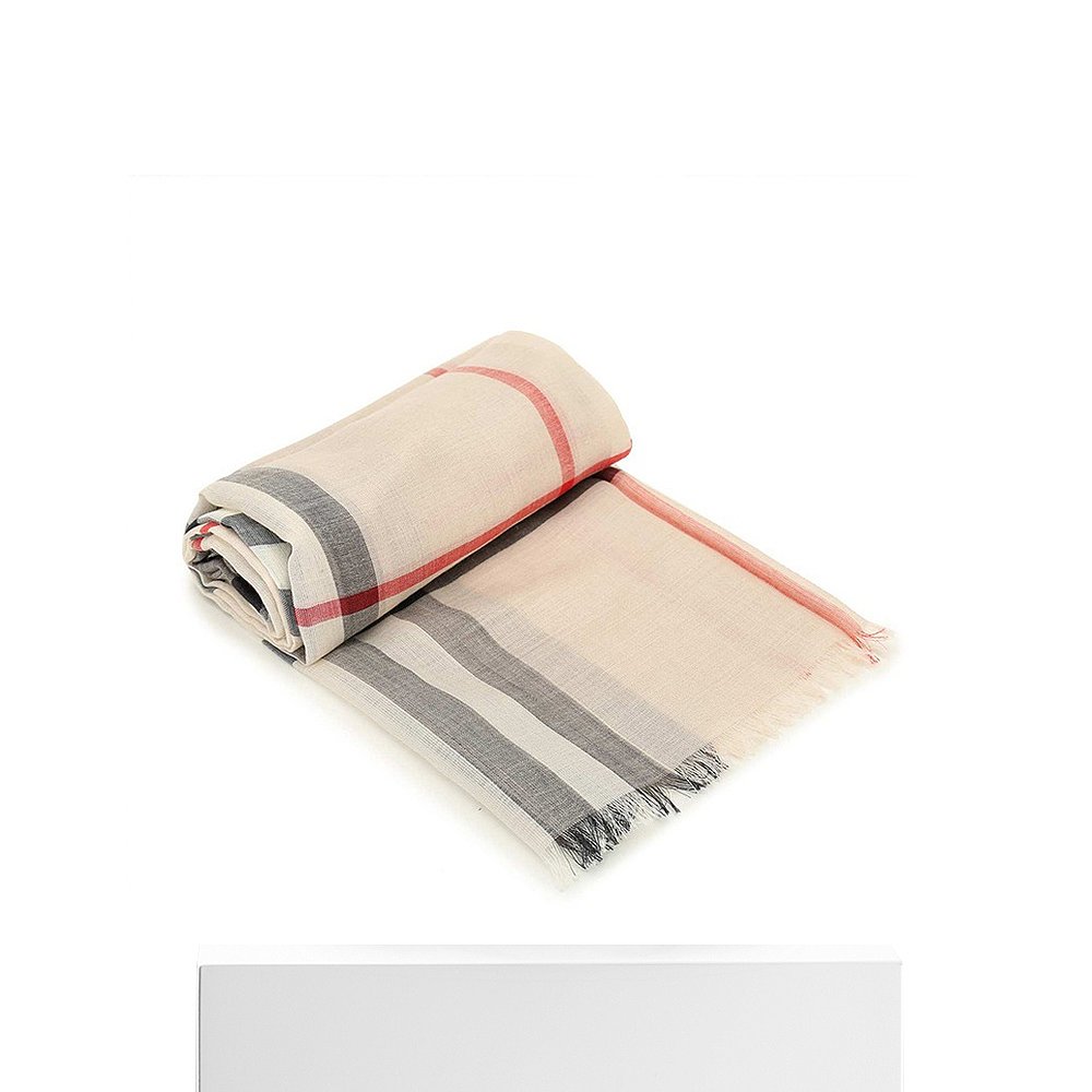 天猫国际海外仓直购香港直邮 Burberry 巴宝莉 中性驼色格纹围巾3