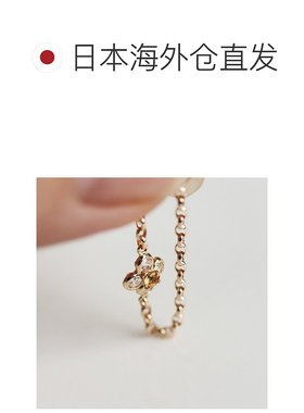 1h可退 日本直邮cui-cui 柠檬晶 花卉链条戒指 单只 K10YG 11号 7