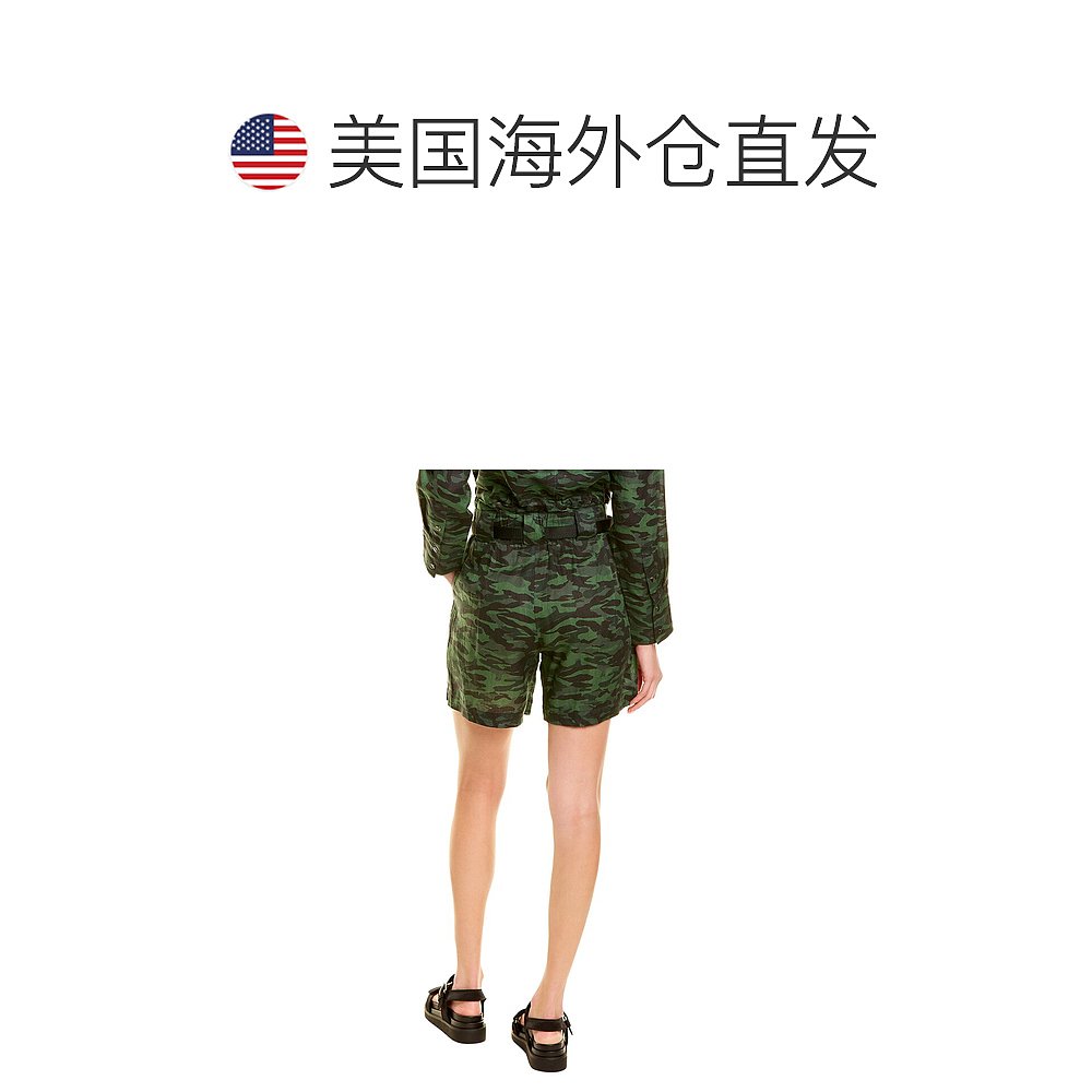 solid & striped 纯色和条纹 The Talia 亚麻短裤 - 绿色 【美国 - 图1