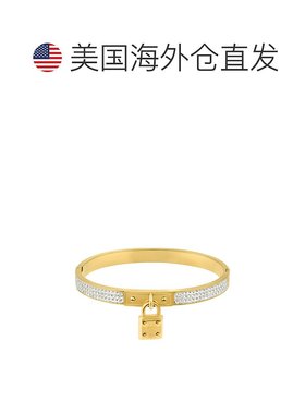 自营adorniaTarnish Resistant 14k Gold Plated Pave Lock Bangl