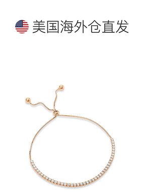自营 savvy cie jewelsSs 925 镀玫瑰白色 Cz 拉手手链 - 粉红色