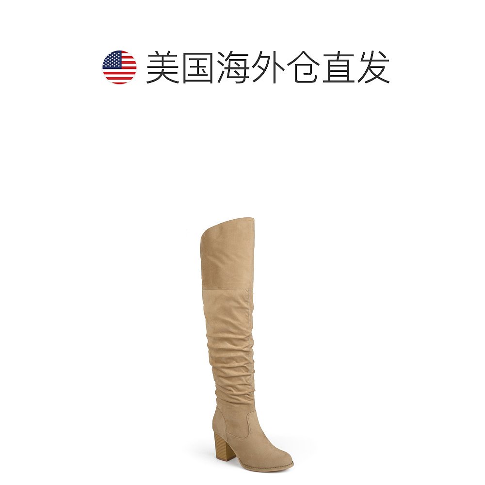 自营 Journee Collection 女士宽幅 Kaison 靴子 - 石 美国奥莱直 - 图1