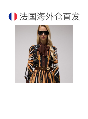 欧洲直邮GUCCI(古驰) CEINTURE LARGE AVEC BOUCLE RONDE皮带腰带