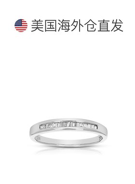 自营 vir jewels1/4 克拉 14K 白金长方形钻石结婚戒指 - 白色 美