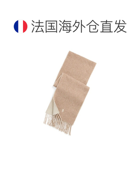自营欧洲直邮Ralph Lauren拉夫劳伦 男士米色/白色羊毛混纺双面围