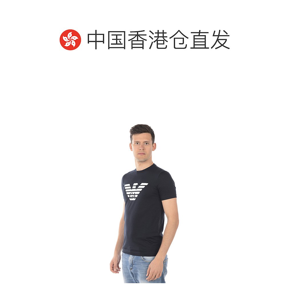 香港直邮EMPORIO ARMANI 男士T恤 8N1T991JNQZBLUE - 图1