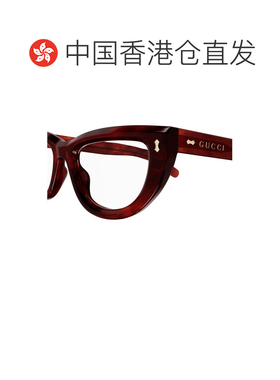 香港直邮GUCCI 女士眼镜 GG1521O003 CO 棕色 徽标平光镜古驰