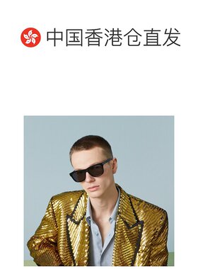 1h可退 香港直邮奢淘 Gucci 条纹长方形框太阳镜 男 755271J0740