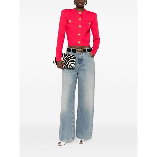 自营Balmain Women's Buttoned Crewneck Cardigan - fuchsia 美 - 图2