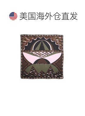 自营pucci棕色抽象几何图案真丝羊毛方巾-灰色 美国奥莱直发