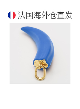 自营欧洲直邮CELINE思琳 蓝色/金色树脂/皮革/黄铜号角吊坠男女同