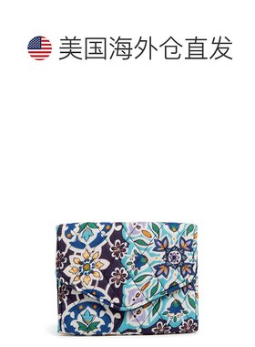 Vera Bradley 棉质 RFID 迷你三折钱包 - 里斯本徽章酷 【美国奥