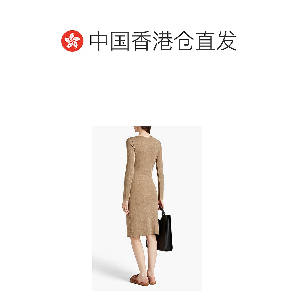 香港直邮潮奢 VINCE女士TENCEL™-blend裹式褶皱针织连衣裙中长-图1