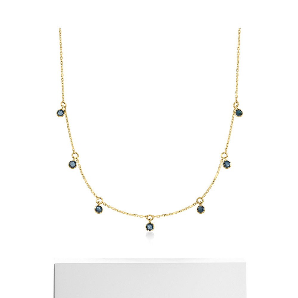 Ross-Simons Bezel-Set Sapphire Station Necklace in 14kt Yell - 图3