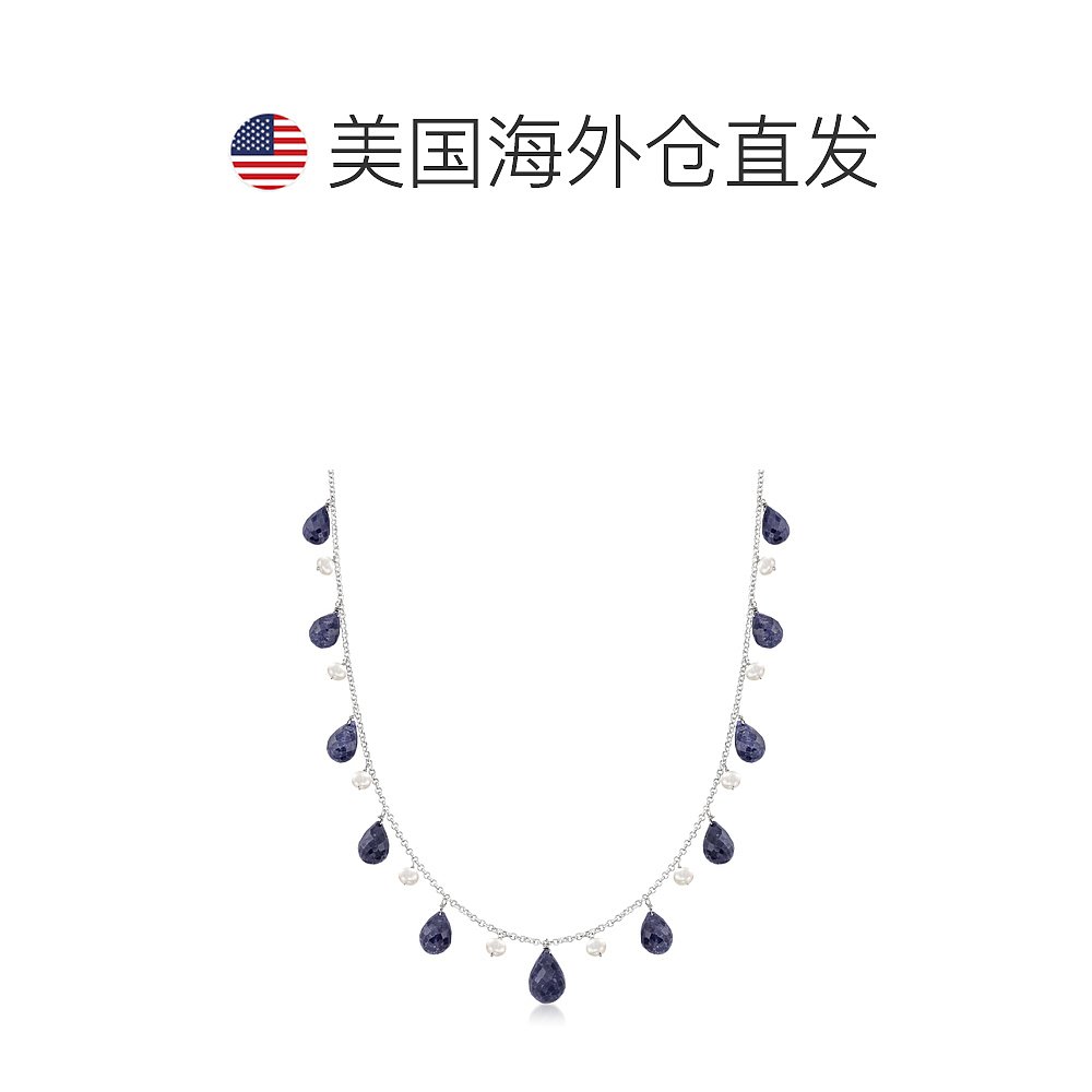 Ross-Simons 4-5mm Cultured Pearl and Sapphire Bead Necklace - 图1