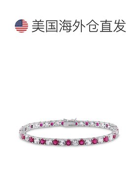 自营 925 Mimi & Max 14 1/2 克拉 TGW 人造红宝石和人造白色蓝宝