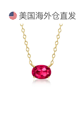 自营RS Pure by Ross-Simons Oval Lab-Grown Ruby Necklace in 1