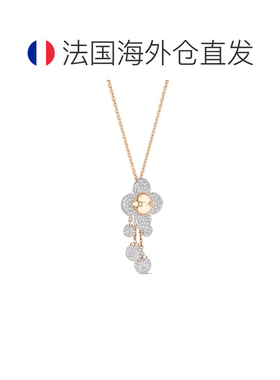自营欧洲直邮LV路易威登 Vivienne女士三金钻石吊坠项链