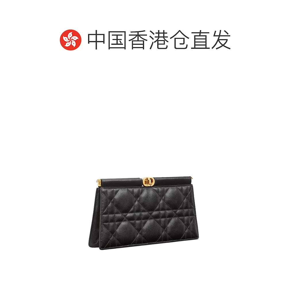 香港直邮潮奢 DIOR 迪奥 女士Dior Caro Colle Noire 链条手拿包 - 图1