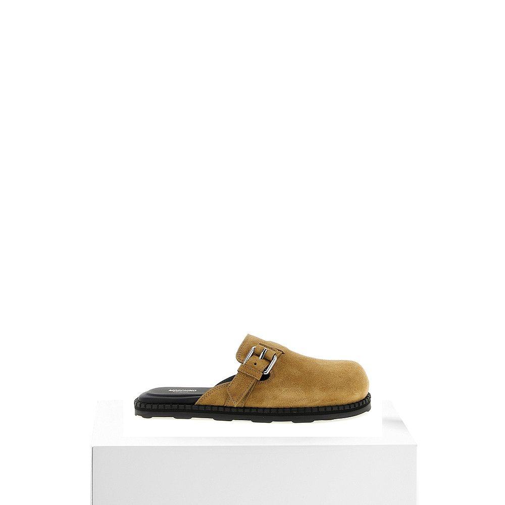 香港直邮Moschino 莫斯奇诺 女士 sabots 绒面革凉鞋 MA10152G1NM,淘宝优惠券,粉丝福利购,淘宝优惠卷