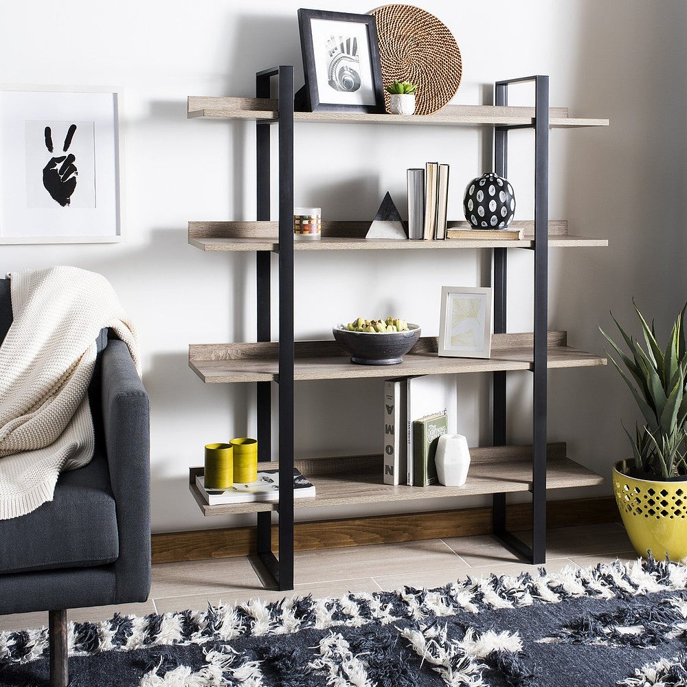 safaviehMelissa Retro Mid Century 4 Tier Etagere - 浅棕色/黑 - 图2