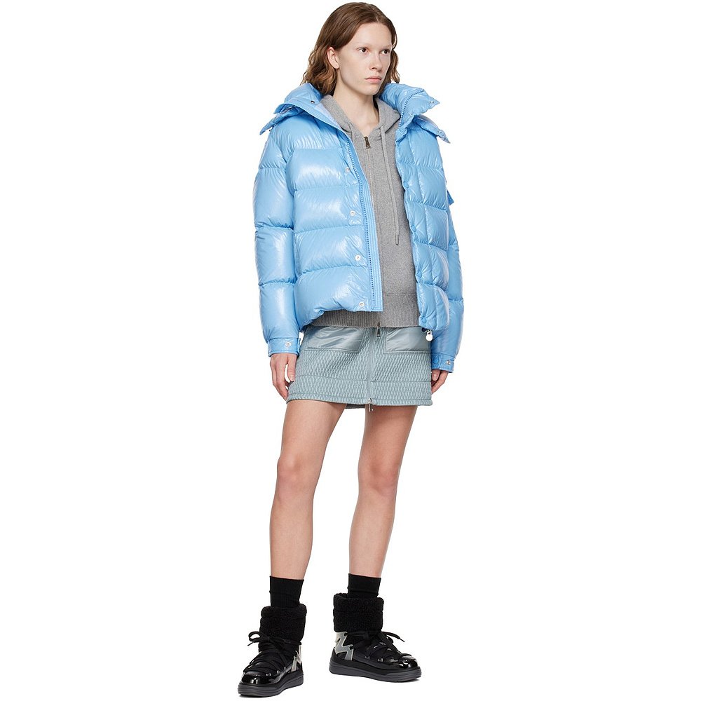 潮奢 Moncler 盟可睐 女士蓝色 Moncler Maya 70 羽绒夹克