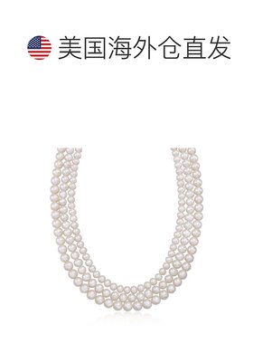 Ross-Simons 5-8 毫米养殖珍珠 3 链纯银项链 18 英寸 【美国奥莱