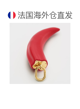 自营欧洲直邮CELINE思琳 女士红色/金色树脂皮革黄铜挂饰