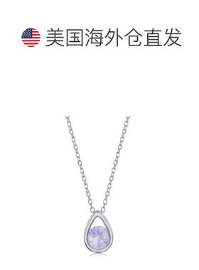 自营 simona纯银梨形项链配圆形&ldquo;十月诞生石&rdquo;宝石 粉