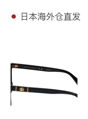 日本直邮GUCCI 太阳镜男式女式亚洲版型防紫外线太阳镜黑色 GG063