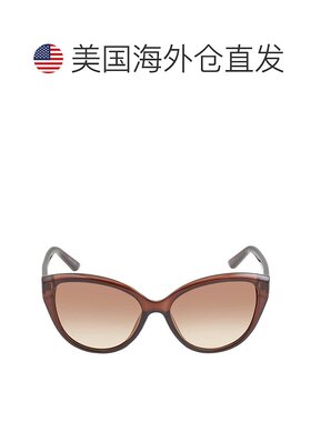 自营Calvin Klein Brown Gradient Cat Eye Ladies Sunglasses CK