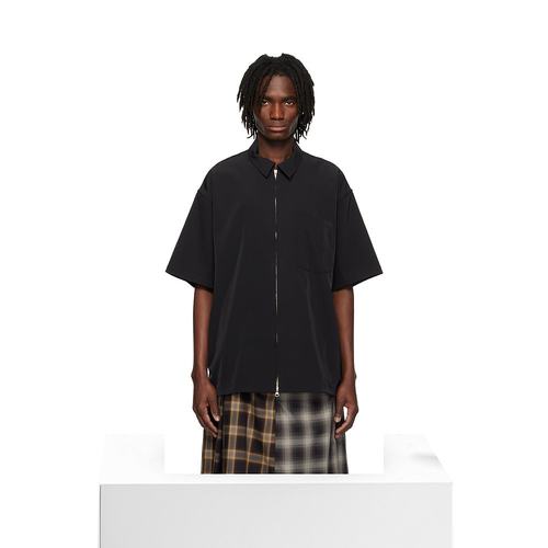 1h可退 潮奢 Song For The Mute 男士 黑色 Zip Up Gym 衬衫 251M - 图3