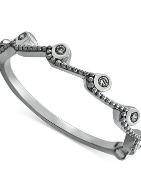 Giani Bernini|纯银方晶锆石波浪形个性戒指，专为梅西百货打造