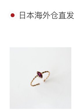 1h可退 日本直邮cui-cui 路得莱特石榴石 扭臂单石戒指 K10YG 755
