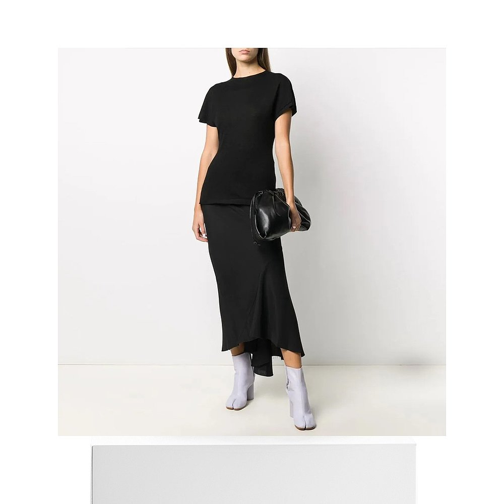 香港直邮RICK OWENS 女士黑色羊绒T恤 RP20F2615WS-09 - 图3