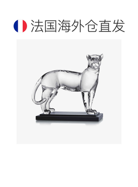 欧洲直邮Baccarat巴卡拉 Animals透明水晶猎豹摆件