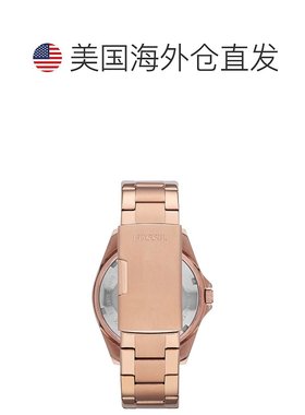 1h可退 【美国直邮】Fossil|女士 Riley 玫瑰金镀不锈钢手链腕表