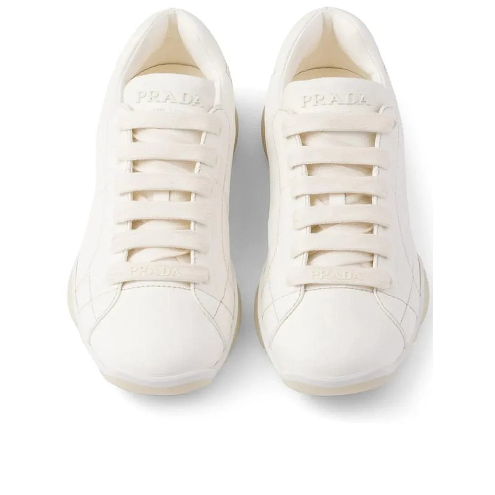 1h可退 PRADA 女士运动鞋 1E942N038F0304AVORIO SS2025 白色 - 图2