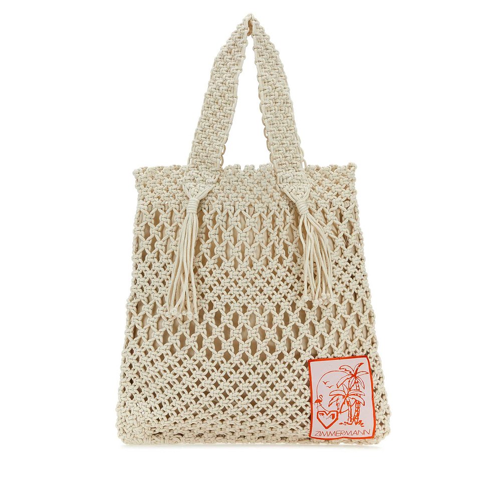 香港直邮潮奢 ZIMMERMANN 女士Ivory crochet shopping bag 手提 - 图2