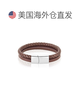 自营adornia皮革组合手链银 - 棕色 美国奥莱直发