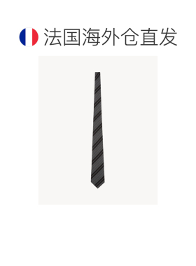 欧洲直邮YSL(圣罗兰) Cravate large rayee en jacquard de soie