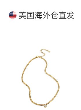 自营 savvy cie jewels18K Gld Pl。 Cicle CZ 颈部。 - 黄色 美