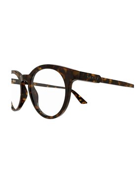 GUCCI 男士眼镜 GG1822O002 SS2025 棕色 圆框平光镜
