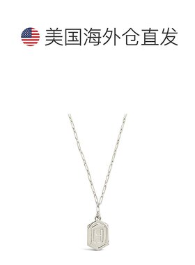 sterling foreverHexagon Tag Initial Necklace - silver-h 【美