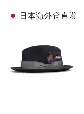 日本直邮Stetson 男士羊毛毡帽 羊毛 可折叠软呢帽 带羽毛 正装