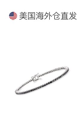 925 纯银 Ross-Simons 黑色钻石网球手链 7 英寸 【美国奥莱】直