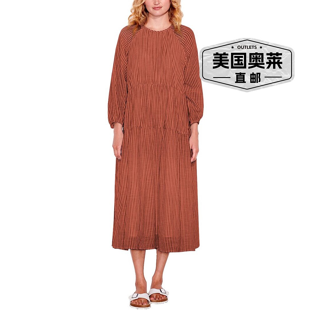 SUNDRY Stripe Tiered Dressbrown 【美国奥莱】直发 - 图0